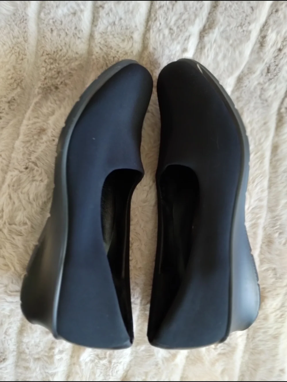 ECCO Black Stretch Fabric Slip-On Flats Women’s EU 39 Comfort Casual Shoes